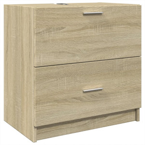 Armario de lavabo madera de ingeniería roble Sonoma 59x37x59 cm H