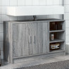 Armario de lavabo madera de ingeniería gris Sonoma 90x29x55 cm 1