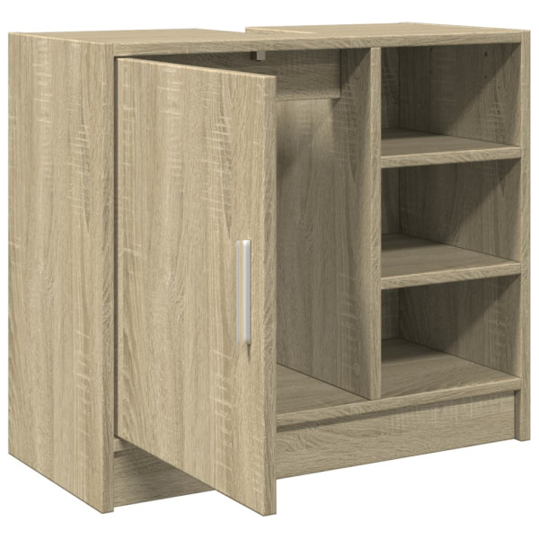 Armario de lavabo madera de ingeniería roble Sonoma 63x29x55 cm M 5