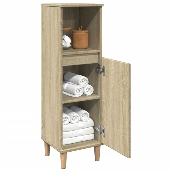 Armario de baño madera contrachapada roble Sonoma 30x30x100 cm M 3