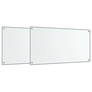 Salpicaderos cocina 2 uds vidrio templado transparente 80x50 cm H
