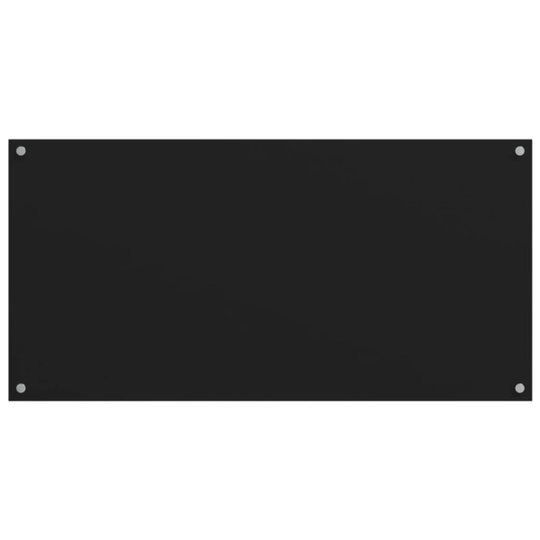 Salpicaderos de cocina 2 uds vidrio templado negro 80x40 cm M 3