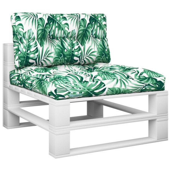 Almofadões para sofás de paletes 2 pcs tecido padrão de folhas M 3