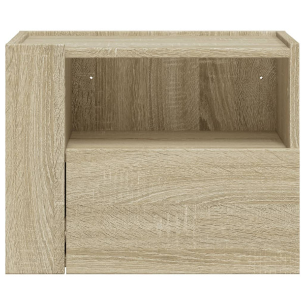 Mesitas de noche de pared 2 unidades roble Sonoma 45x30x35 cm M 4