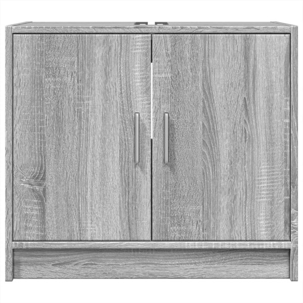 Armario de lavabo madera de ingeniería gris Sonoma 63x29x55 cm M 4