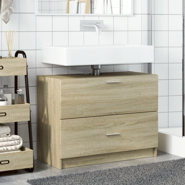 Armario de lavabo madera de ingeniería roble Sonoma 78x37x59 cm M 3