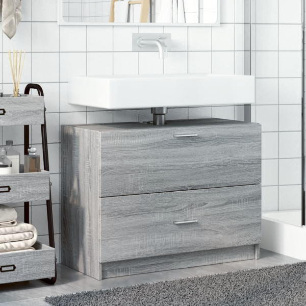 Armario de lavabo madera de ingeniería gris Sonoma 78x37x59 cm M 3