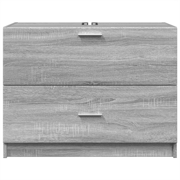 Armario de lavabo madera de ingeniería gris Sonoma 78x37x59 cm M 4
