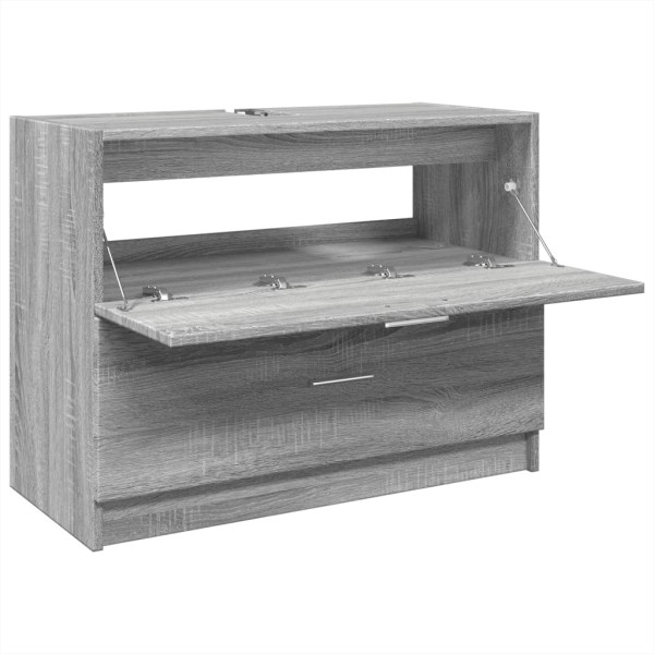 Armario de lavabo madera de ingeniería gris Sonoma 78x37x59 cm M 5