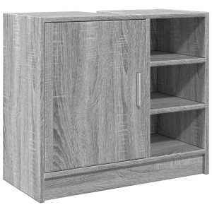 Armario de lavabo madera de ingeniería gris Sonoma 63x29x55 cm H