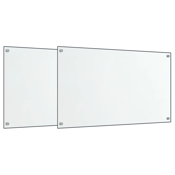 Salpicaderos cocina 2 uds vidrio templado transparente 70x40 cm M 2