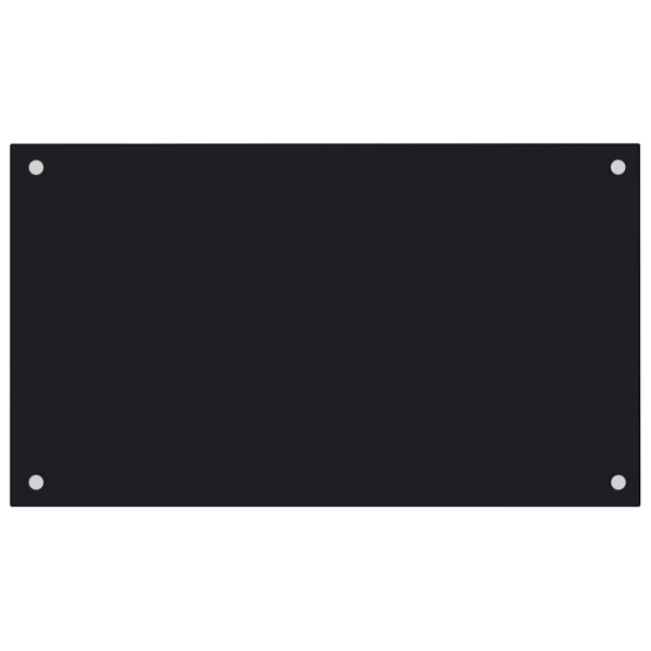 Salpicaderos de cocina 2 uds vidrio templado negro 70x50 cm M 3