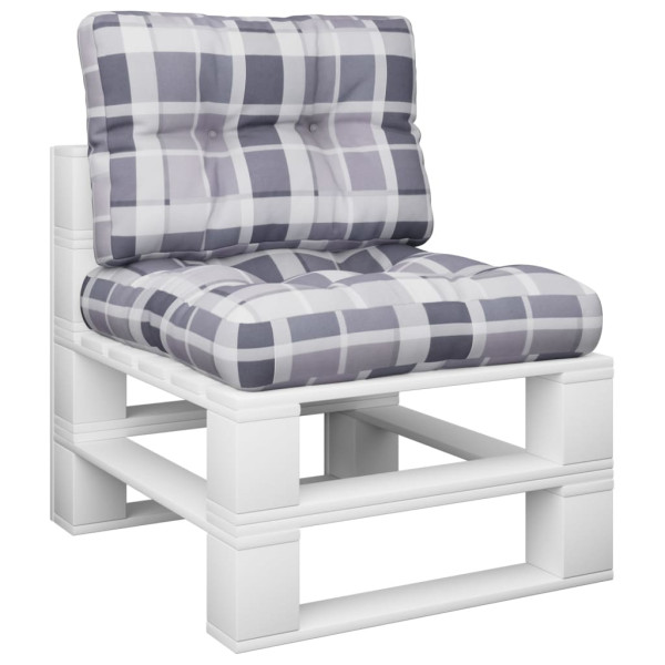 Almofadas de pálete 2 peças de tecido cinza M 3