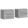 Mesitas de noche de pared 2 uds gris Sonoma 45x30x35 cm 2