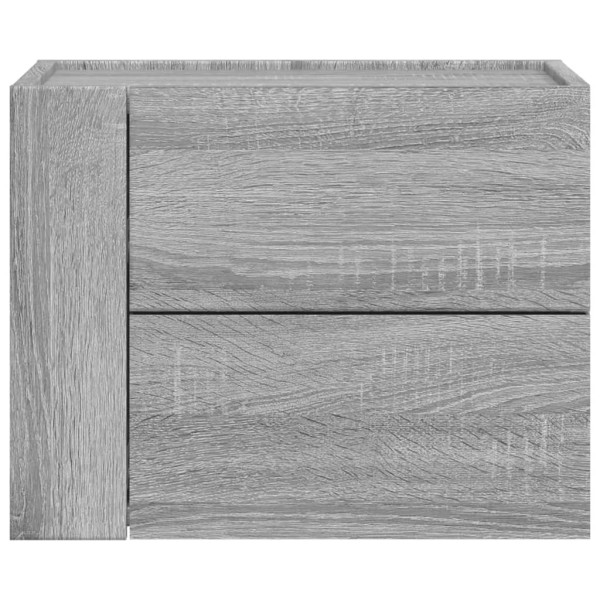 Mesitas de noche de pared 2 uds gris Sonoma 45x30x35 cm M 5