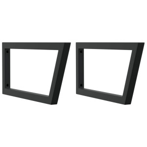 Suportes de prateleira p/ lavatório 2pcs aço trapezoidais preto H