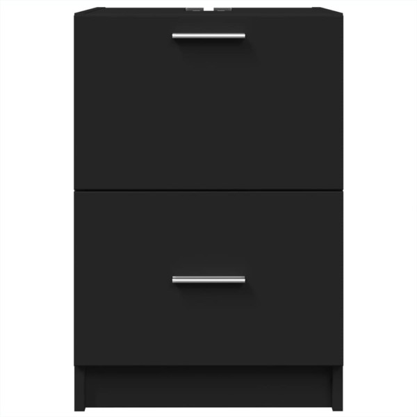 Armario de lavabo madera de ingeniería negro 40x37x59 cm M 4
