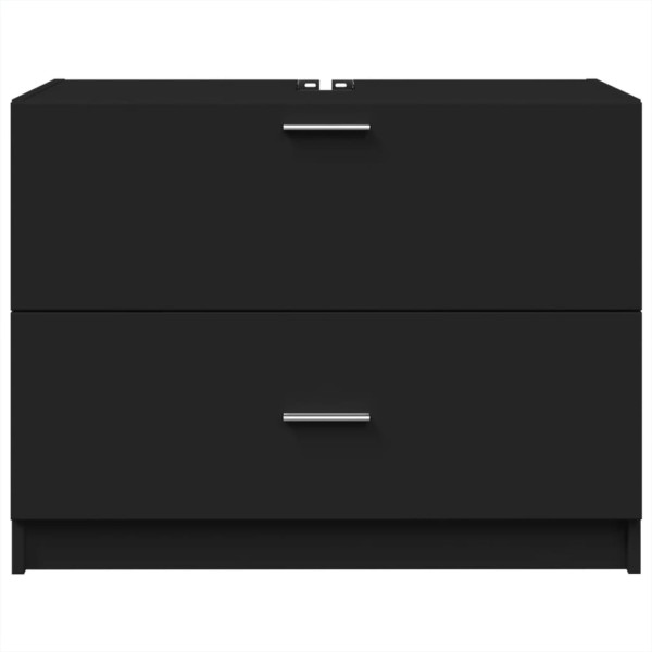 Armário de lavatório 78x37x59 cm derivados de madeira preto M 4