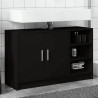 Armario de lavabo madera de ingeniería negro 90x29x55 cm 1