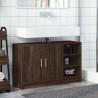 Mueble de lavabo madera de ingeniería roble marrón 90x29x55 cm 3