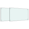 Painéis anti-salpicos de cozinha 2 pcs vidro temperado branco 2