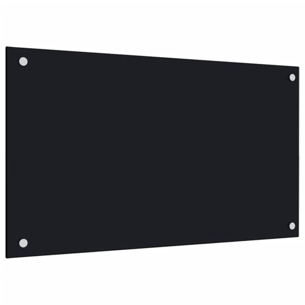 Salpicaderos de cocina 2 uds vidrio templado negro 70x60 cm M 4