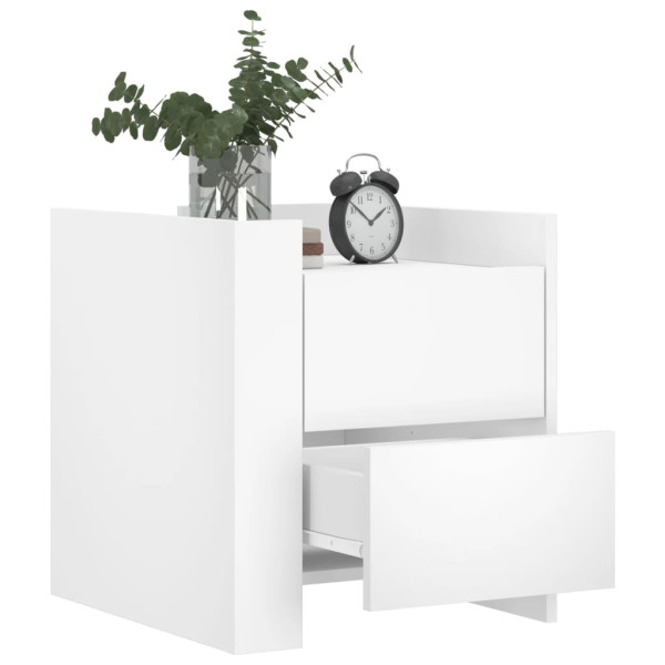 Mesita de noche madera de ingeniería blanco 45x50x50 cm M 3