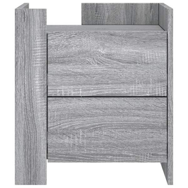 Mesita de noche madera de ingeniería gris Sonoma 45x50x50 cm M 4