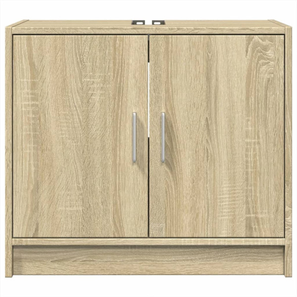 Armario de lavabo madera de ingeniería roble Sonoma 63x29x55 cm M 4