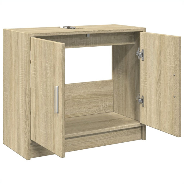 Armario de lavabo madera de ingeniería roble Sonoma 63x29x55 cm M 5