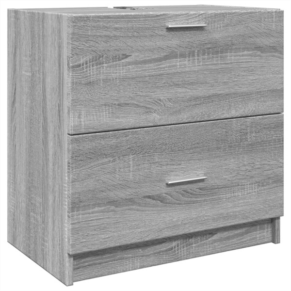 Armario de lavabo madera de ingeniería gris Sonoma 59x37x59 cm M 2