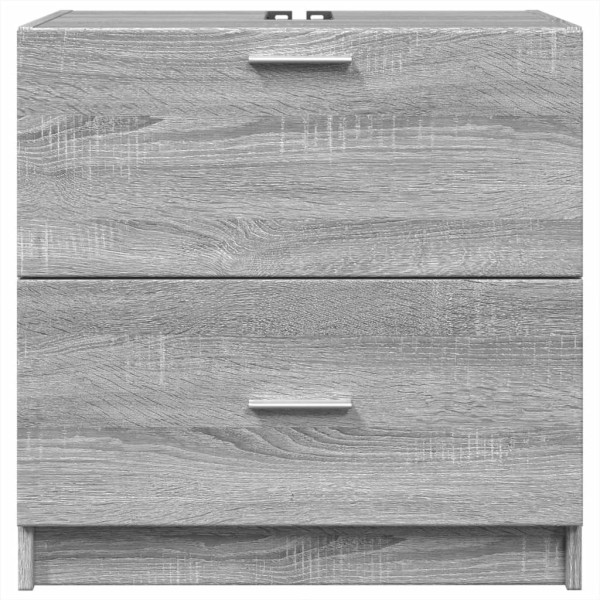 Armario de lavabo madera de ingeniería gris Sonoma 59x37x59 cm M 4