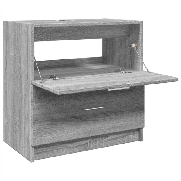 Armario de lavabo madera de ingeniería gris Sonoma 59x37x59 cm M 5