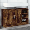 Armario de lavabo madera ingeniería roble ahumado 90x29x55 cm 1