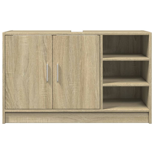 Armario de lavabo madera de ingeniería roble Sonoma 90x29x55 cm M 4