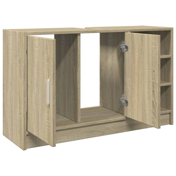 Armario de lavabo madera de ingeniería roble Sonoma 90x29x55 cm M 5