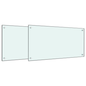 Salpicaderos de cocina 2 uds vidrio templado blanco 80x40 cm H