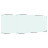 Salpicaderos de cocina 2 uds vidrio templado blanco 80x40 cm 2