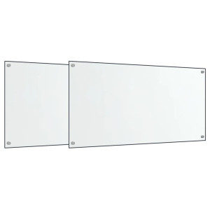 Salpicaderos cocina 2 uds vidrio templado transparente 80x40 cm H