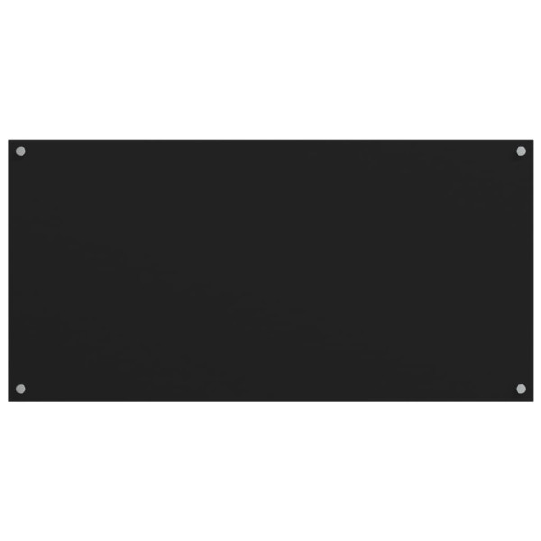 Salpicaderos de cocina 2 uds vidrio templado negro 80x50 cm M 3