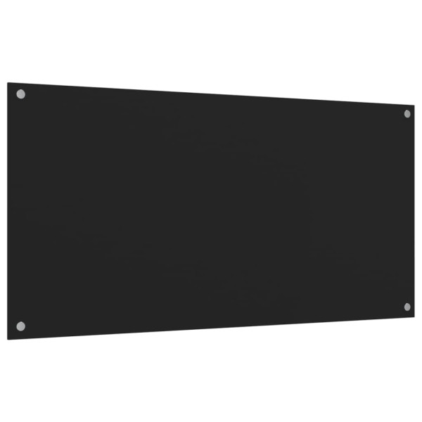 Salpicaderos de cocina 2 uds vidrio templado negro 80x50 cm M 4