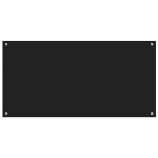 Salpicaderos de cocina 2 uds vidrio templado negro 80x60 cm M 3