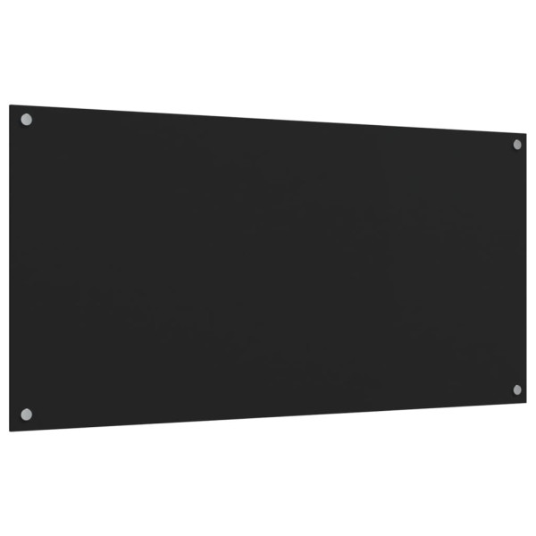 Salpicaderos de cocina 2 uds vidrio templado negro 80x60 cm M 4