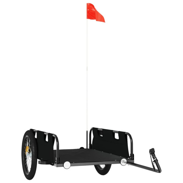 Remolque para bicicletas hierro y tela Oxford negro M 2