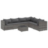 Set de muebles de jardín 7 pzas y cojines ratán sintético gris 2