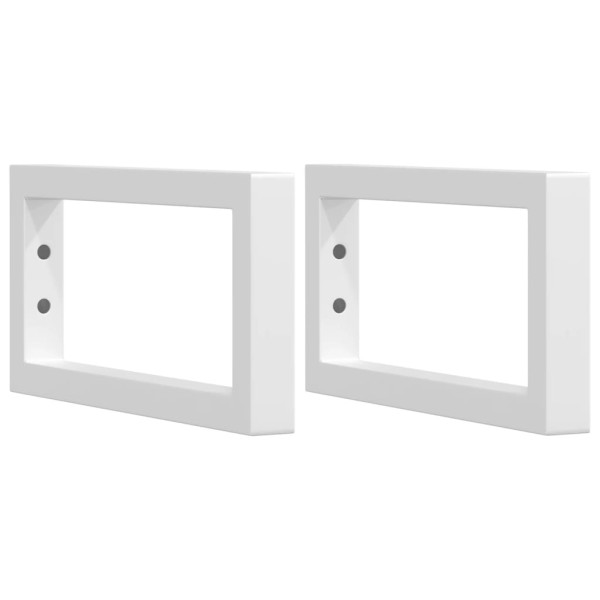 Suportes de prateleira p/ lavatório 2 pcs aço retangular branco M 2