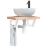 Soportes estante de lavabo 2 unidades trapecio acero blanco 1