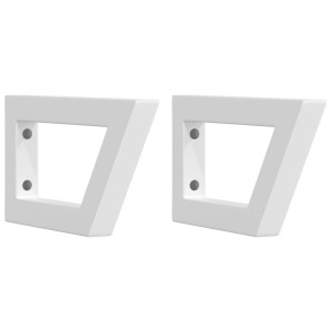 Suportes de prateleira p/lavatório 2pcs aço trapezoidais branco H