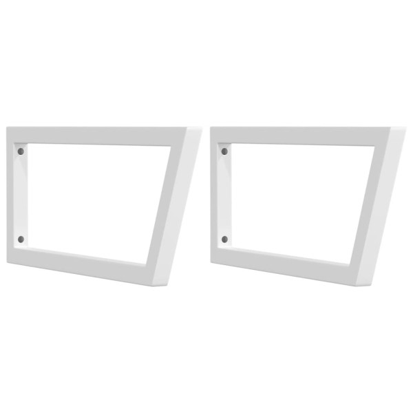 Suportes de prateleira p/lavatório 2pcs aço trapezoidais branco M 2