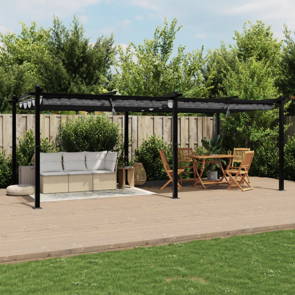 Gazebo de jardim com teto retrátil 3x6 m alumínio antracite M 3